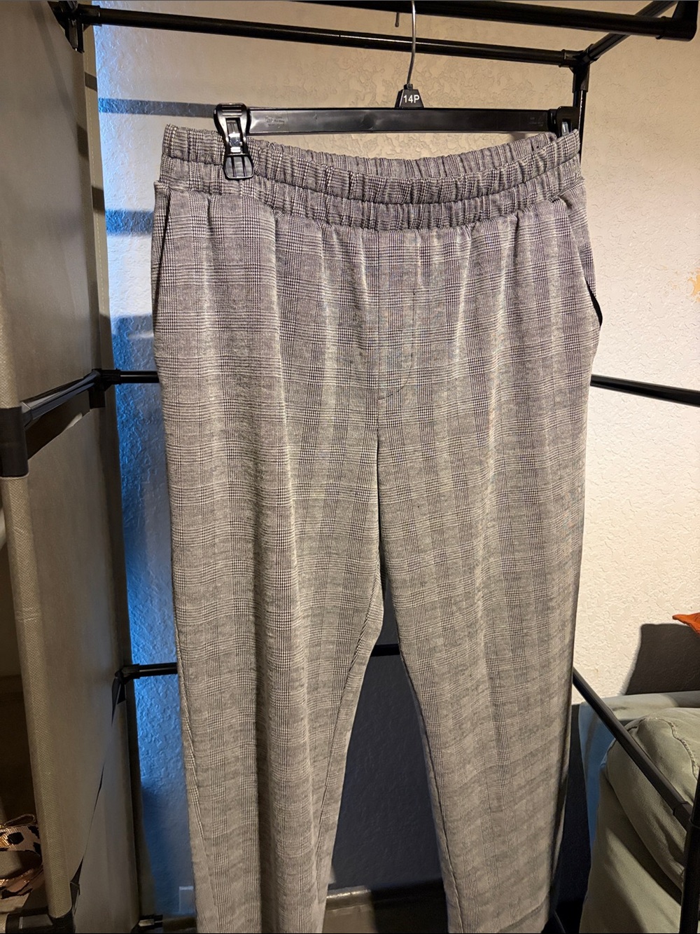 a new day Gray Plaid Elastic-Waist Dress Pants